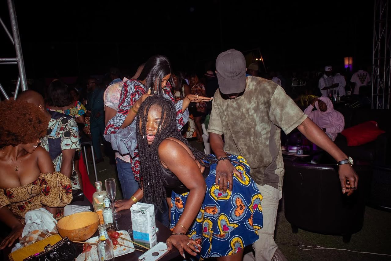 Afro Rave crowd dancing together